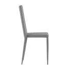 Set van 4 moderne stoelen in wit, grijs of duifgrijs kunstleer - Dora Viadurini