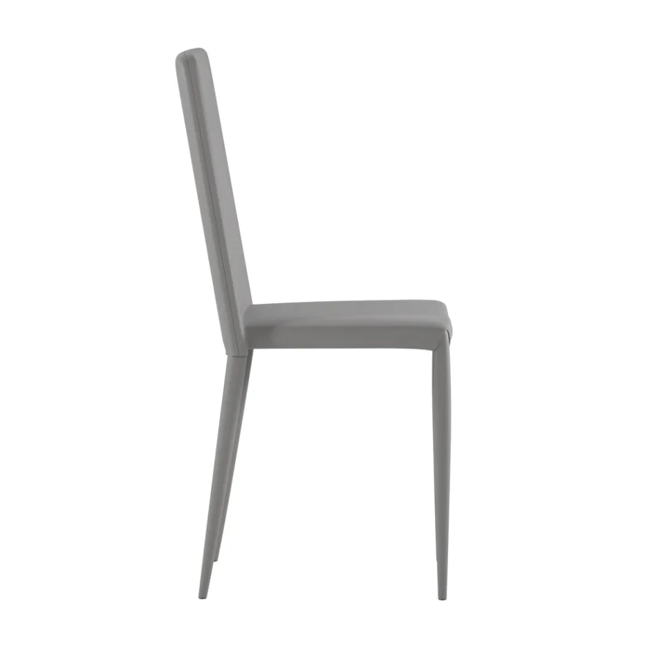 Set van 4 moderne stoelen in wit, grijs of duifgrijs kunstleer - Dora Viadurini