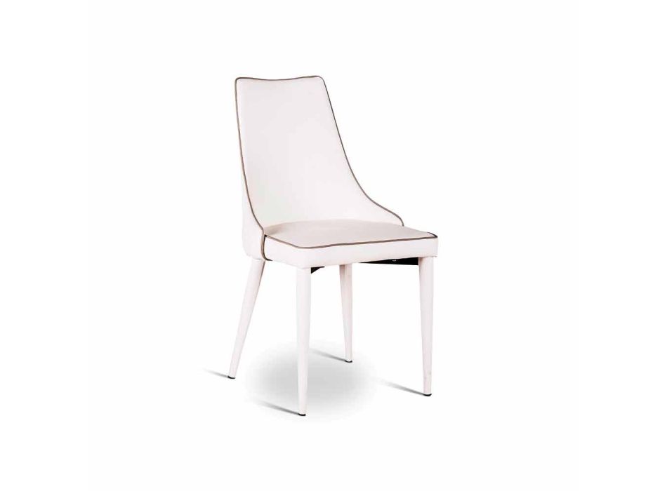 4 september moderne stoelen in wit of grijs kunstleer Ophelia Viadurini