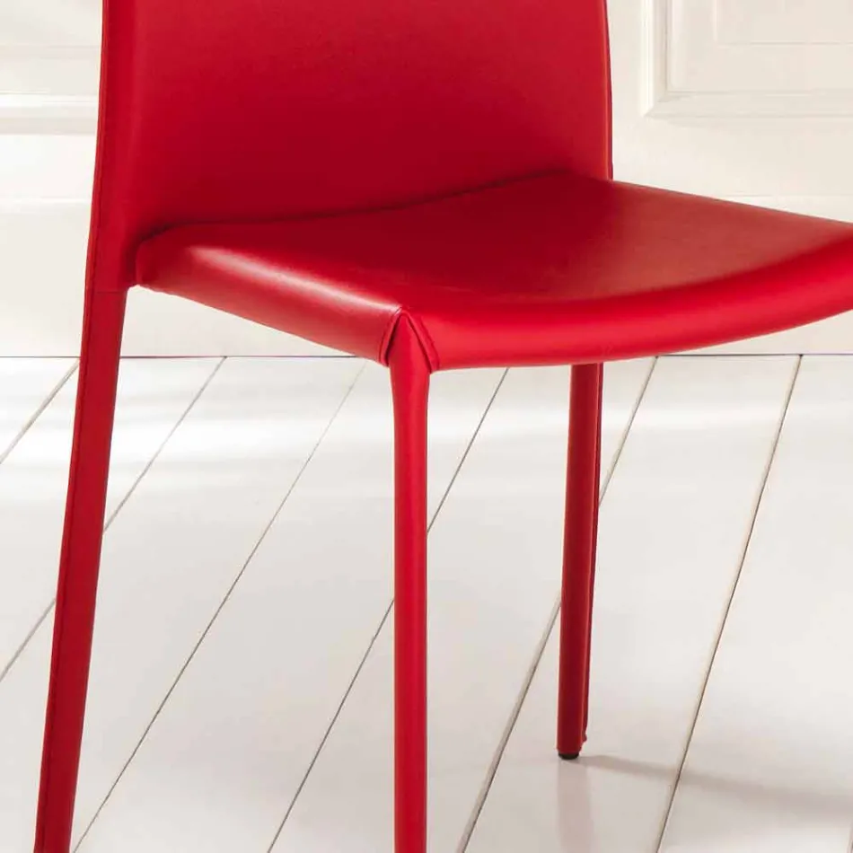 September 4 moderne stoelen Joy kunstleder, geheel bedekt Viadurini