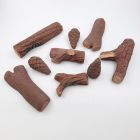 Set van 9 houtsoorten gemaakt van vuurvast gips voor biohaarddecoratie - Rio Viadurini
