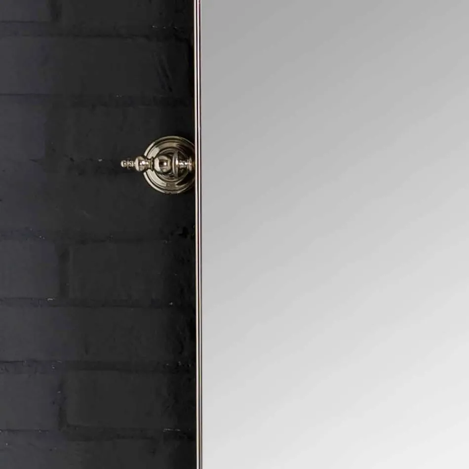 Badset met dubbele console in wit keramiek van Lijnstructuur Viadurini