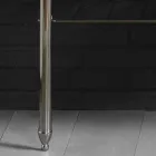 Badset met dubbele console in wit keramiek van Lijnstructuur Viadurini