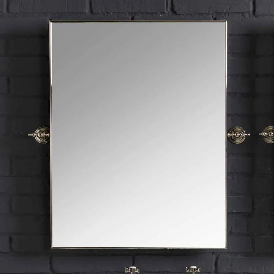 Badset met dubbele console in wit keramiek van Lijnstructuur Viadurini