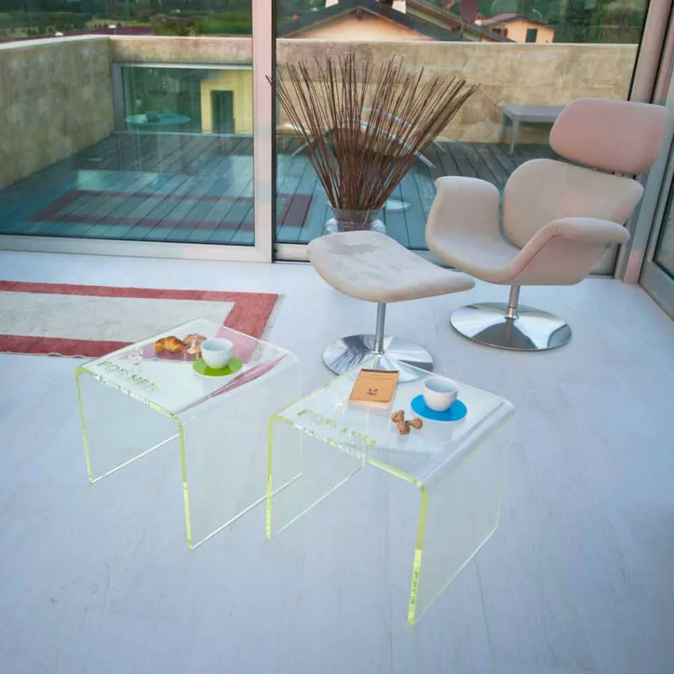 Moderne design nachtkastjes in methacrylaat Made in Italy - Leielui Viadurini