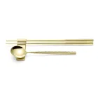 Set bestaande uit fruitlepel, eetstokjes en besteklegger met origami - Osaka Viadurini