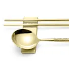 Set bestaande uit fruitlepel, eetstokjes en besteklegger met origami - Osaka Viadurini