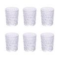 Set van 12 waterglazen 300 ml in gedecoreerd glas - beker
