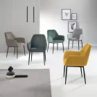 Set van 2 gestoffeerde fauteuils in kleurrijke stof met metalen frame - Valeria Viadurini