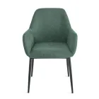 Set van 2 gestoffeerde fauteuils in kleurrijke stof met metalen frame - Valeria Viadurini