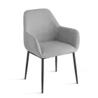 Set van 2 gestoffeerde fauteuils in kleurrijke stof met metalen frame - Valeria Viadurini