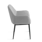 Set van 2 gestoffeerde fauteuils in kleurrijke stof met metalen frame - Valeria Viadurini