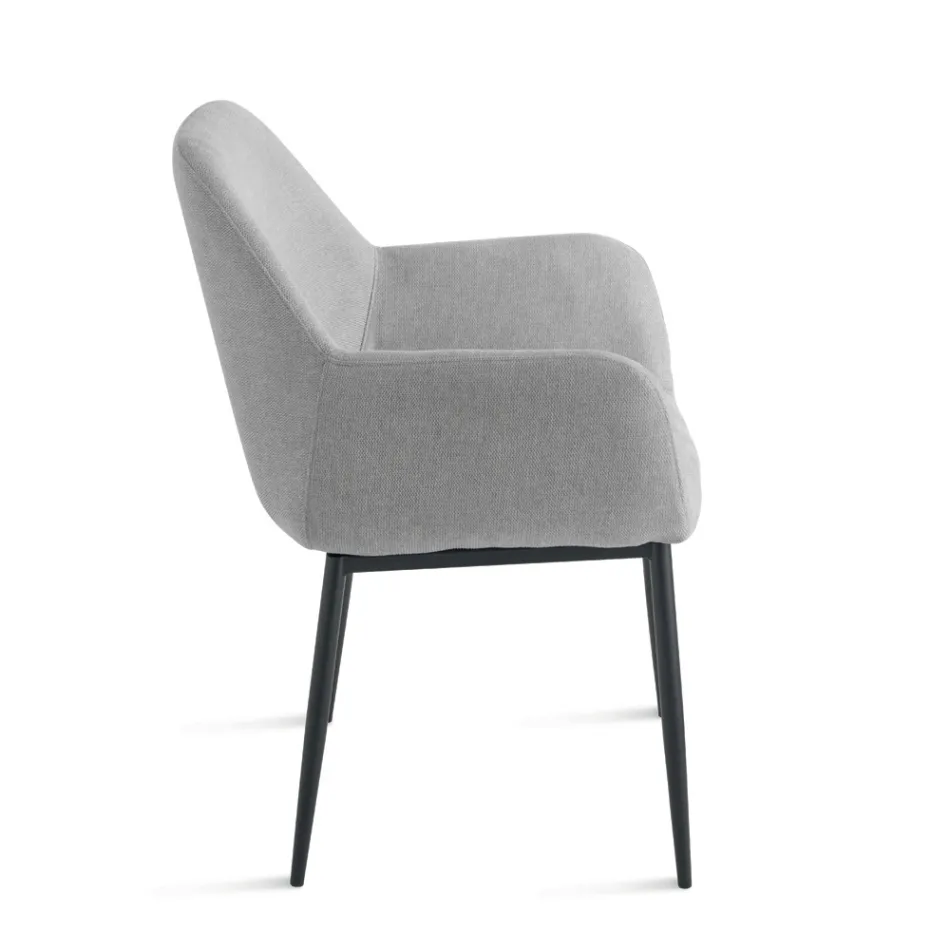 Set van 2 gestoffeerde fauteuils in kleurrijke stof met metalen frame - Valeria Viadurini