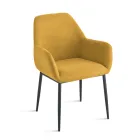 Set van 2 gestoffeerde fauteuils in kleurrijke stof met metalen frame - Valeria Viadurini