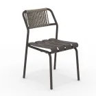 Set van 2 aluminium tuinstoelen met touwrugleuning - Resplendent Viadurini