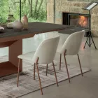 Set van 2 woonkamerstoelen van stof en metaal, gemaakt in Italië - Ivy Viadurini