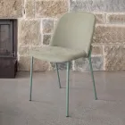 Set van 2 woonkamerstoelen van stof en metaal, gemaakt in Italië - Ivy Viadurini