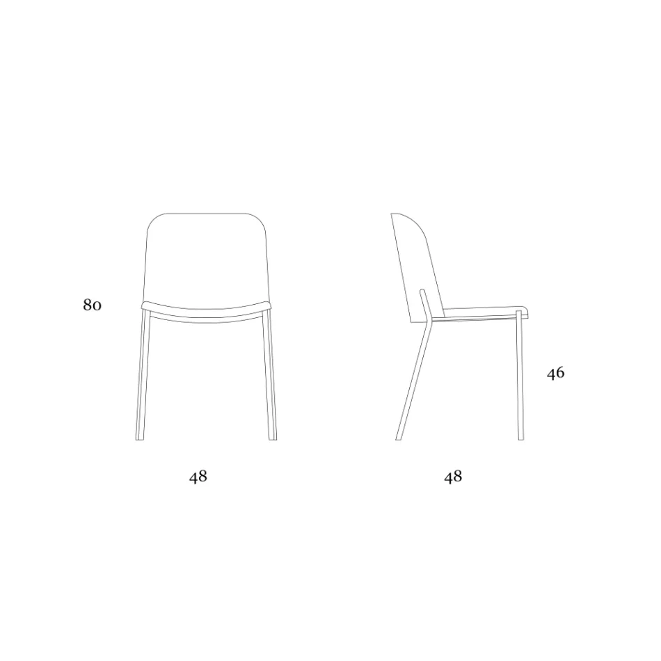 Set van 2 woonkamerstoelen van stof en metaal, gemaakt in Italië - Ivy Viadurini