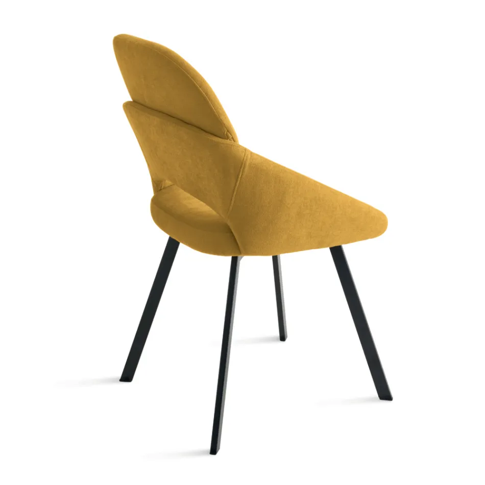 Set van 2 gestoffeerde stoelen in kleurrijke stof met metalen frame - Damian Viadurini