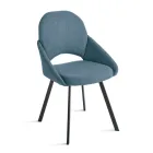 Set van 2 gestoffeerde stoelen in kleurrijke stof met metalen frame - Damian Viadurini