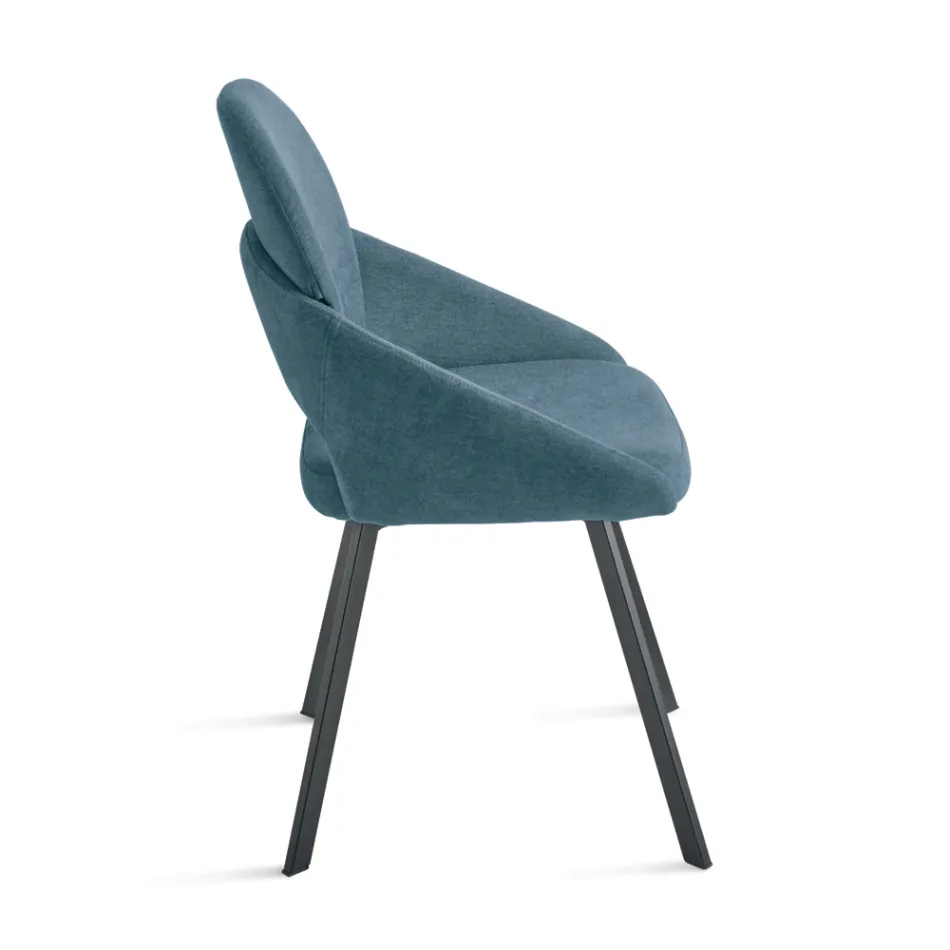 Set van 2 gestoffeerde stoelen in kleurrijke stof met metalen frame - Damian Viadurini