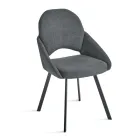 Set van 2 gestoffeerde stoelen in kleurrijke stof met metalen frame - Damian Viadurini