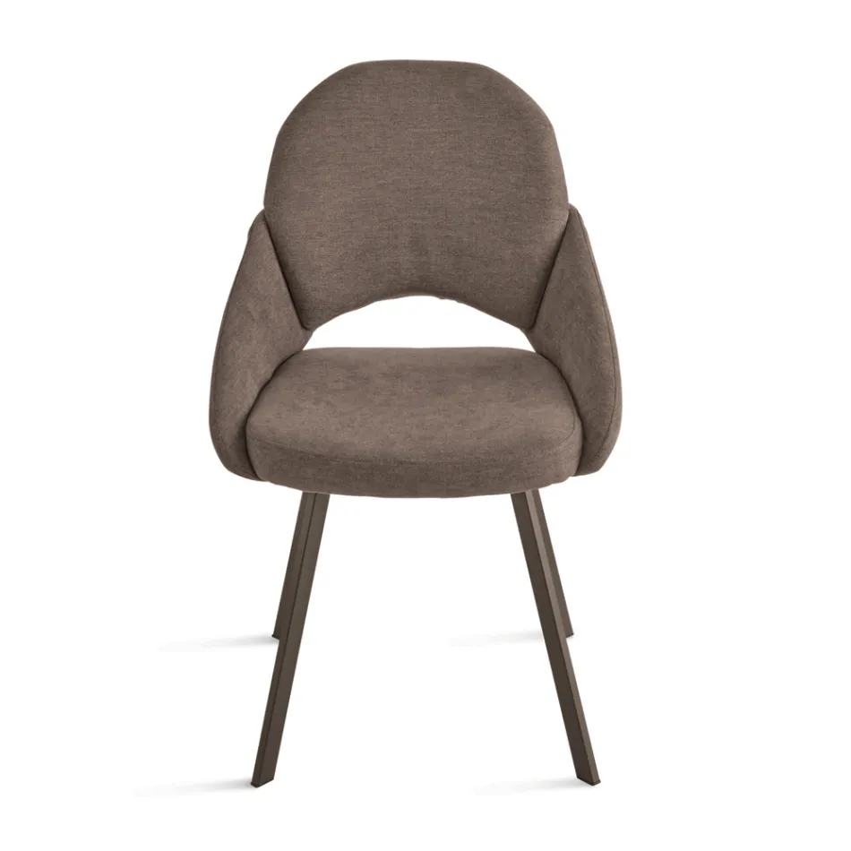 Set van 2 gestoffeerde stoelen in kleurrijke stof met metalen frame - Damian Viadurini