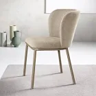 Set van 2 gestoffeerde stoelen met gelakt metalen frame - Leandra Viadurini