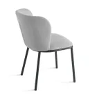 Set van 2 gestoffeerde stoelen met gelakt metalen frame - Leandra Viadurini