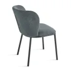 Set van 2 gestoffeerde stoelen met gelakt metalen frame - Leandra Viadurini