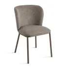 Set van 2 gestoffeerde stoelen met gelakt metalen frame - Leandra Viadurini