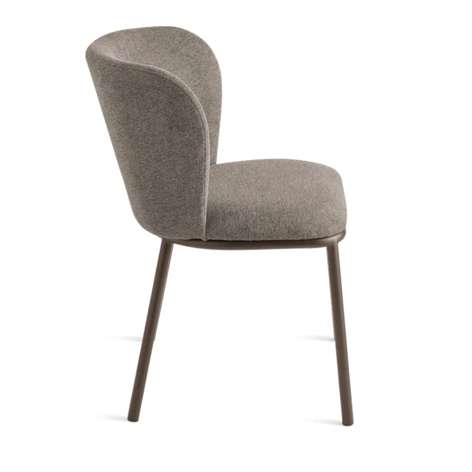 Set van 2 gestoffeerde stoelen met gelakt metalen frame - Leandra Viadurini