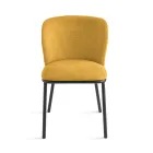 Set van 2 gestoffeerde stoelen met gelakt metalen frame - Leandra Viadurini