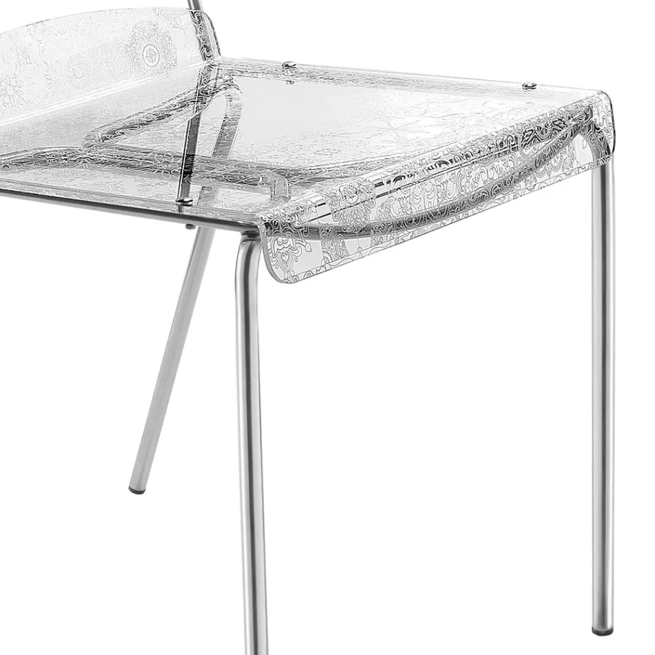 Set van 2 stapelbare plexiglas stoelen gemaakt in Italië - Nala Viadurini