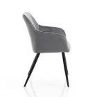 Set van 2 stoelen in stof met fluweeleffect - Plutonium Viadurini