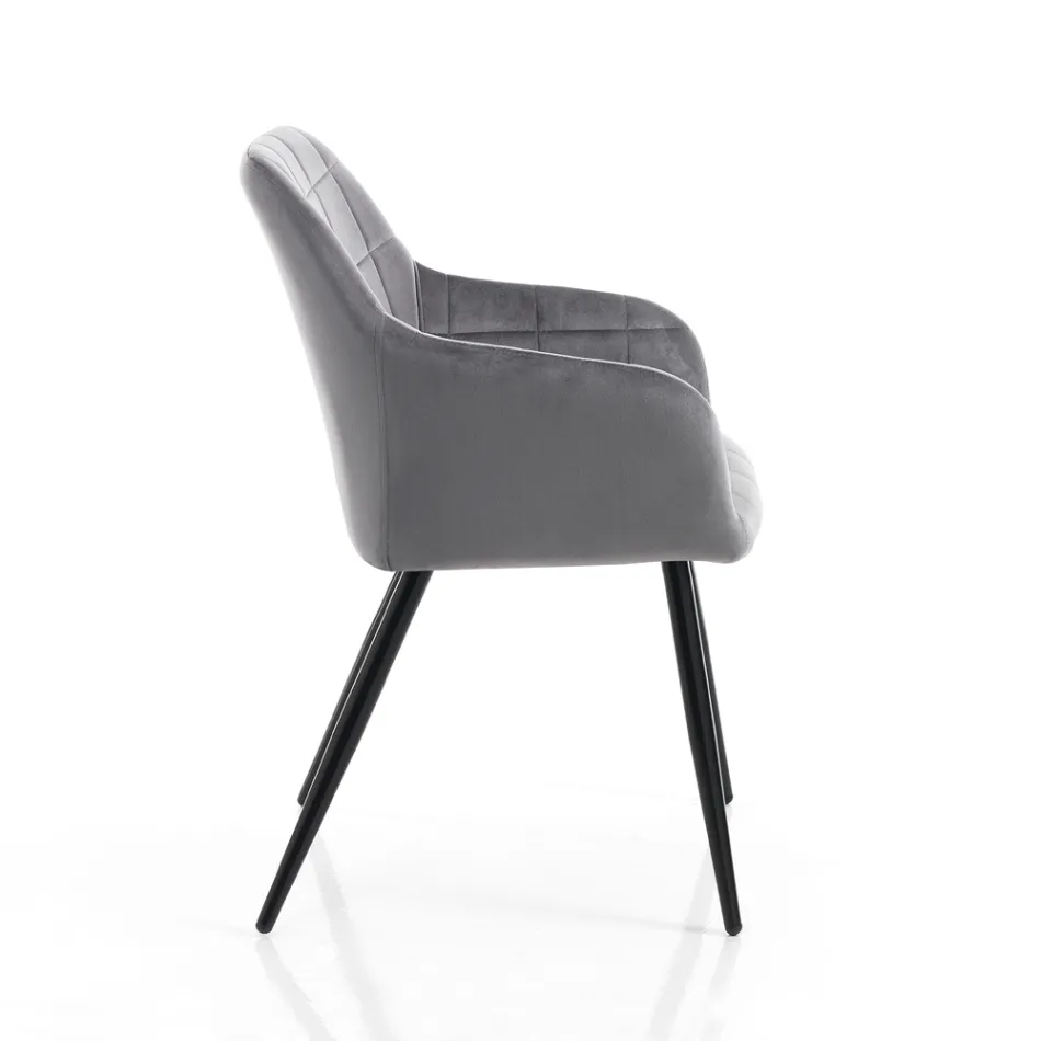 Set van 2 stoelen in stof met fluweeleffect - Plutonium Viadurini