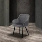 Set van 2 stoelen in stof met fluweeleffect - Plutonium Viadurini