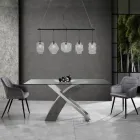 Set van 2 stoelen in stof met fluweeleffect - Plutonium Viadurini