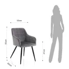 Set van 2 stoelen in stof met fluweeleffect - Plutonium Viadurini