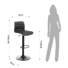 Set van 2 barkrukken van synthetisch leer en staal - kalium Viadurini