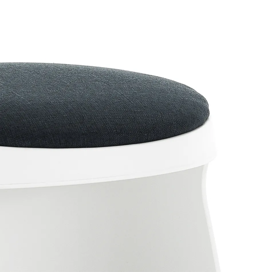 Set van 2 polypropyleen krukken en stoffen zitting - Ansjovis Viadurini