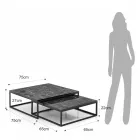 Set van 2 salontafels in MDF met marmeren afwerking - Osmium Viadurini