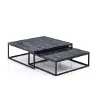 Set van 2 salontafels in MDF met marmeren afwerking - Osmium Viadurini