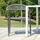 Set van 4 aluminium en gedraaide rieten fauteuils - Tavira Viadurini