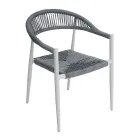 Set van 4 aluminium en gedraaide rieten fauteuils - Tavira Viadurini