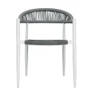 Set van 4 aluminium en gedraaide rieten fauteuils - Tavira Viadurini