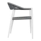 Set van 4 aluminium en gedraaide rieten fauteuils - Tavira Viadurini