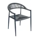 Set van 4 aluminium en gedraaide rieten fauteuils - Tavira Viadurini