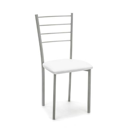 Set van 4 stoelen met grijs geverfde metalen structuur - Galletto Viadurini
