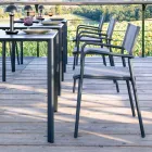 Set van 4 aluminium en Batyline tuinstoelen - Lucente Viadurini